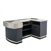 stainless steel checkout counter for cash desk