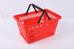 Double handle pastic supermarket shopping baskets