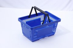 Grocery store plastic handle shopping basket