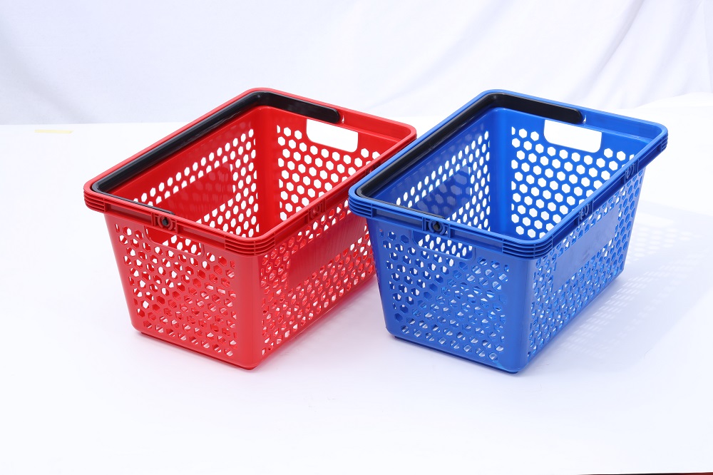 Honeycomb shaped plastic shopping basket