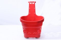 Single Hand push large Plastic Basket with four wheel