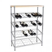 Wine bottle display household used chrome wire shelf